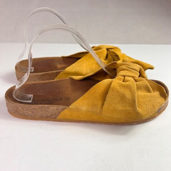 Jeffrey Campbell Sandals Slides Women's Size 40 Do The Twist Yellow Bow Leather - Picture 2 of 14